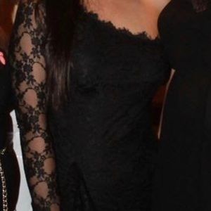 Bebe size small black lace sheer towards bottom